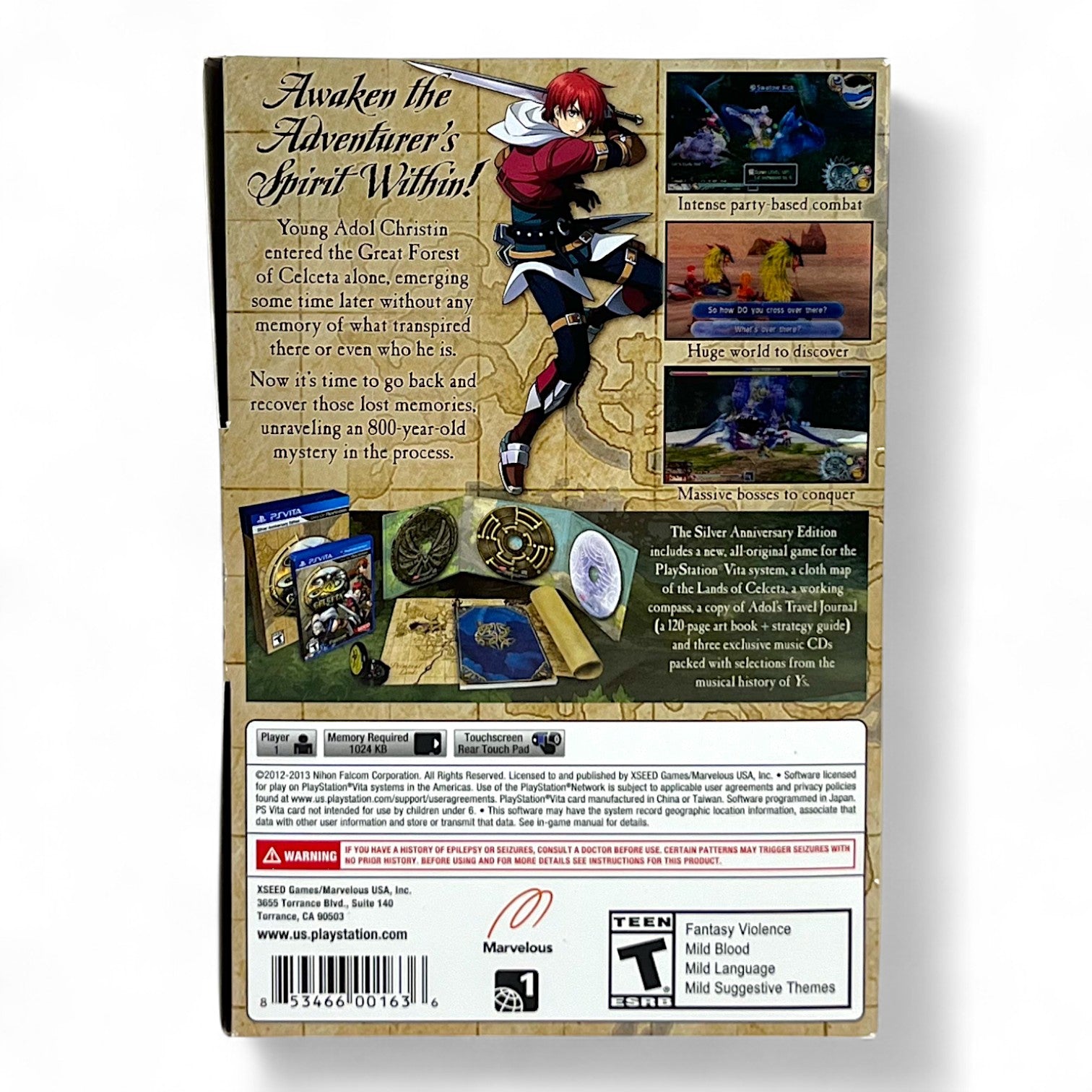 SA 1983: Ys: Memories of Celceta Silver Anniversary Edition (US) — Big Box