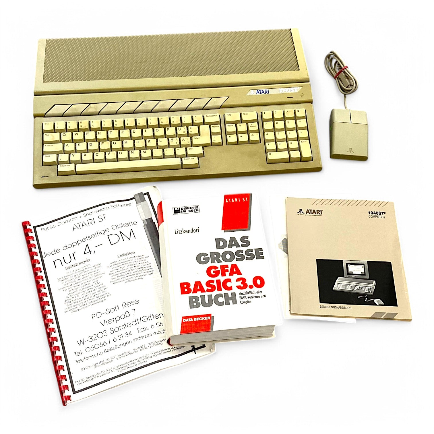 Atari 1040 STF + Maus + Netzteil + Anleitung