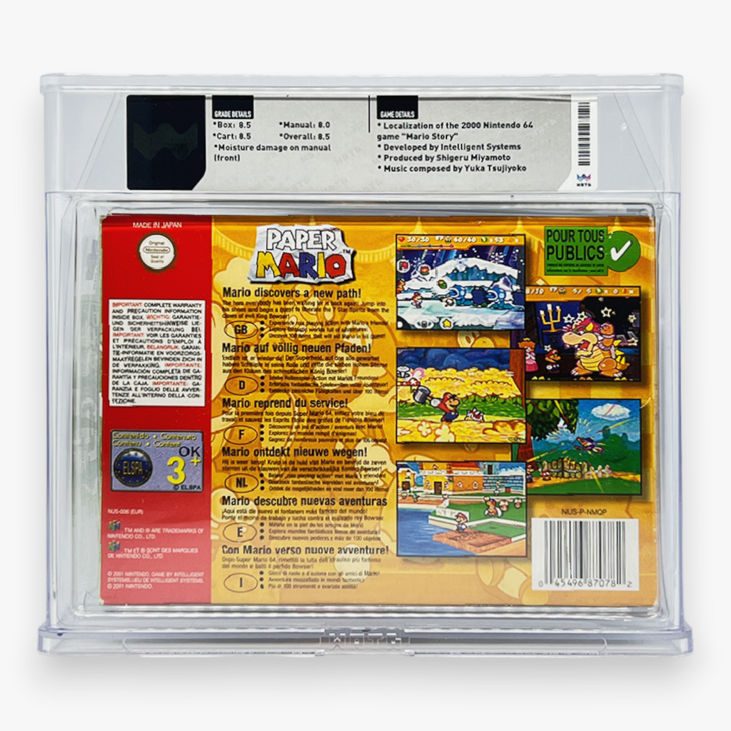 Paper Mario WATA Grading CIB 8.5 (EU) · Sammlerstück