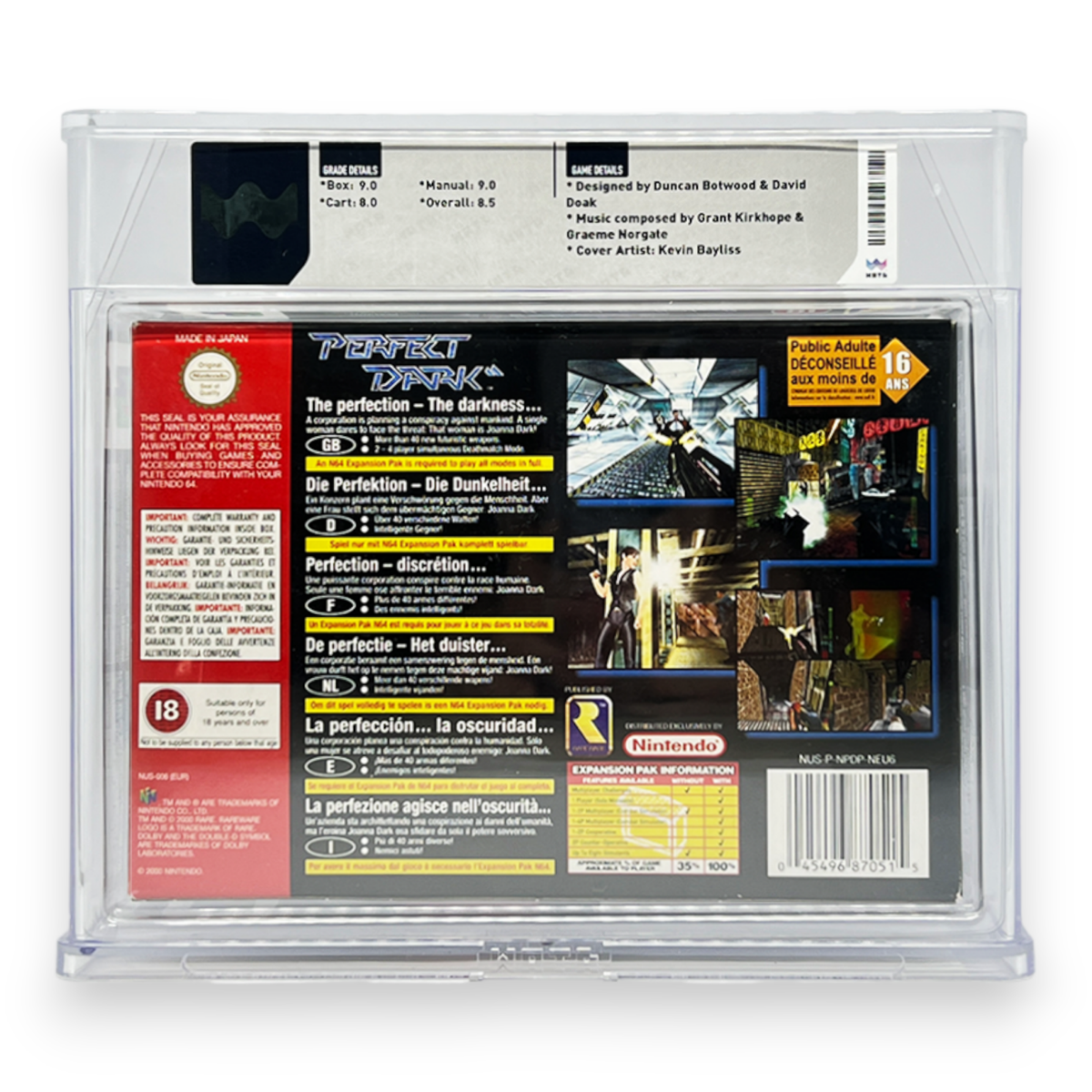 Perfect Dark WATA Grading CIB 8.5 (EU) · Sammlerstück