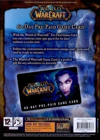 World of Warcraft 60 Day Pre-paid Game Card