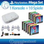 MegaSet: Konsole PSOne Slim + 10 Spiele + 2 Controller + Zubehör