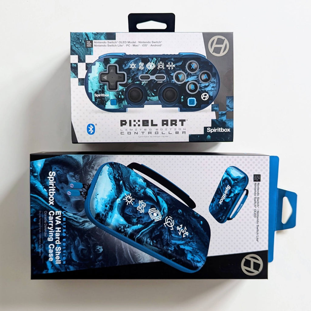Offizieller Spiritbox Pixel Art Bluetooth Controller + Case Eternal Blue [Hyperkin]