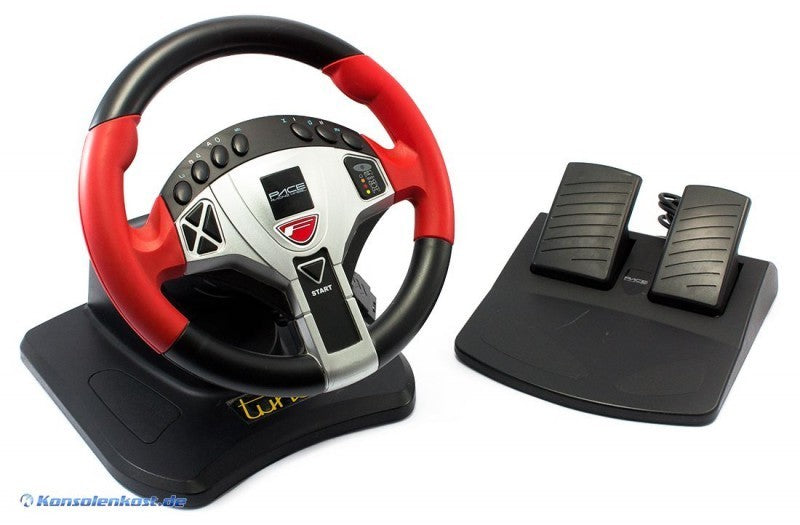 Lenkrad / Racing / Steering Wheel mit Pedale rot-silber-schwarz [Pace]