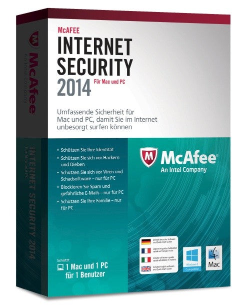 McAfee Dual Protection 2014 für Windows und Mac - 1 User