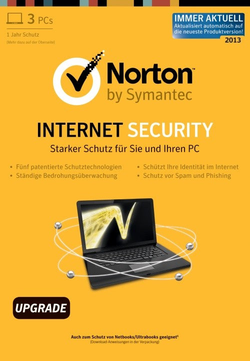 Norton Internet Security 2013 3 Lizenzen Upgrade