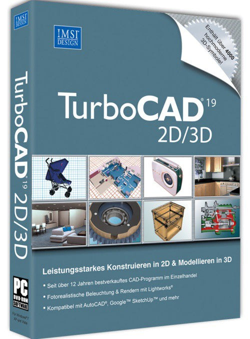 TurboCAD Version 19 2D/3D incl. 3D Symbole