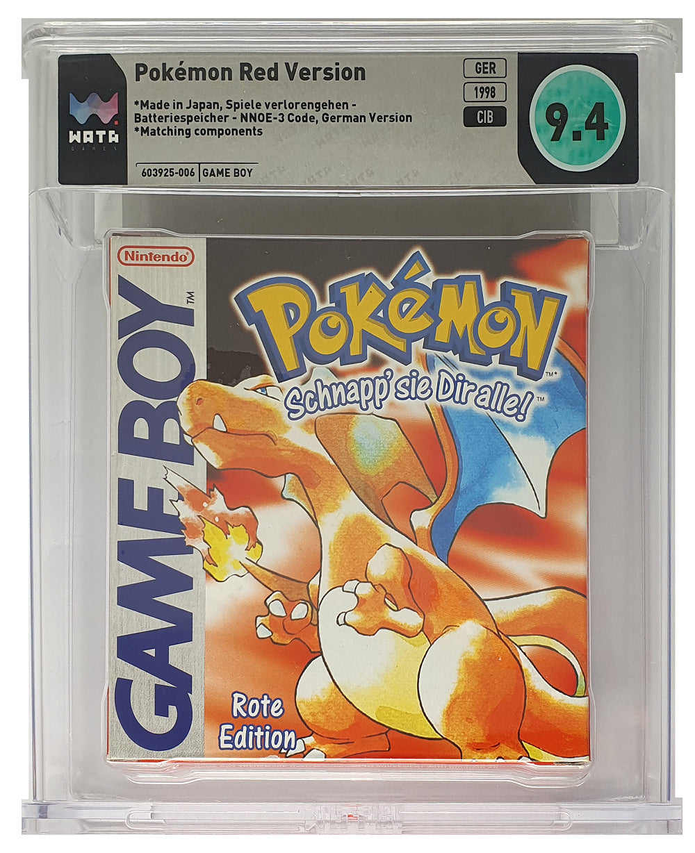 Pokemon Rote Edition WATA Grading CIB 9.4 (DE) · Sammlerstück