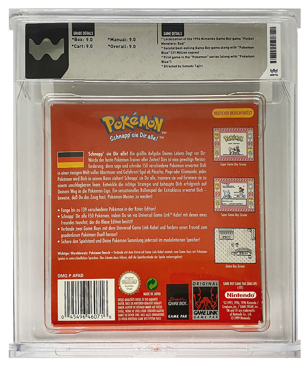 Pokemon Rote Edition WATA Grading CIB 9.0 (DE) · Sammlerstück