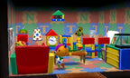 Ein buntes Kinderzimmer mit Spielzeug und einer Figur zeigt Animal Crossing: Happy Home Designer + NFC Reader + Amiibo Karte.
