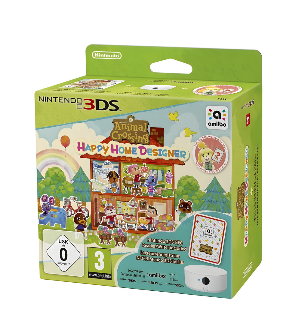 Das Cover von Animal Crossing: Happy Home Designer + NFC Reader für Nintendo 3DS