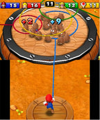 Mario zieht ein Seil in einer Spielszene aus Animal Crossing: Happy Home Designer.