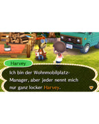 In Animal Crossing: New Leaf - Welcome amiibo spricht der Spieler mit Harvey auf dem Wohnmobilplatz.