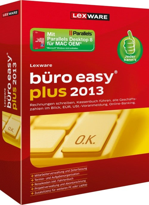 Lexware Büro Easy Plus 2013 inkl. Parallels Desktop 8 MAC OEM Version 8.00