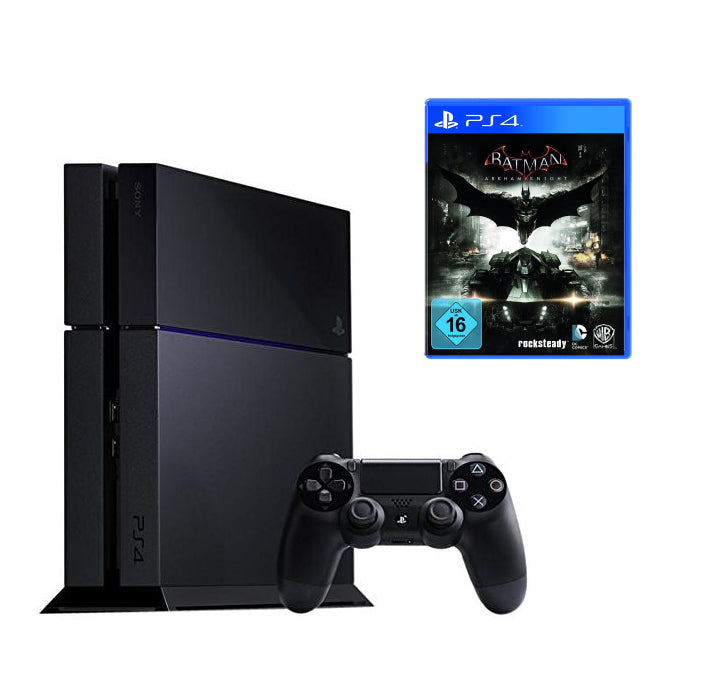 Konsole 500GB schwarz + Batman: Arkham Knight + Original Controller