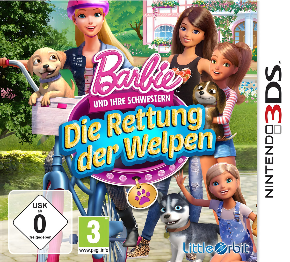 Das Cover von Barbie und ihre Schwestern: Die Rettung der Welpen für Nintendo 3DS