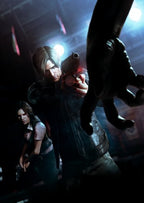 In Biohazard 6: Resident Evil 6 zielt Leon Kennedy mit einer Waffe auf eine unsichtbare Bedrohung.