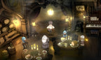 Eine Gruppe von Charakteren sitzt in Bravely Default an einem festlich gedeckten Tisch in einer Taverne.