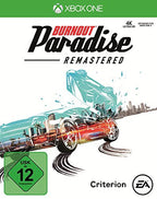 Das Cover von Burnout Paradise: Remastered für Xbox One zeigt zwei kollidierende Autos und das USK ab 12 Siegel.