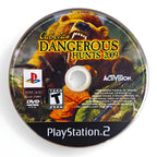 Der Datenträger von Cabela's Dangerous Hunts 2009 für PS2 zeigt einen Grizzlybären und einen Jäger.