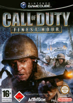 Call of Duty: Finest Hour für GameCube, USK ab 16, zeigt einen Soldaten mit Helm und Gewehr im Vordergrund.