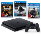 Konsole Slim 500GB schwarz + Black Ops 4 + Watch Dogs 2 + Shadow of Mordor + Original Controller (DE)