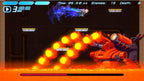 Im Spiel Cogen: Sword Of Rewind kämpft die Heldin über einem Lavafeld gegen einen großen Boss.