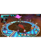 Ein Kampf gegen einen Roboter in Conception Plus: Maidens of the Twelve Stars mit mehreren Charakteren.