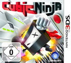 Das Cover von Cubic Ninja für Nintendo 3DS zeigt einen schwarzen Würfel mit Gesicht, der eine Bombe hält. USK ab 0.