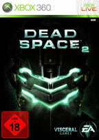 Das Cover von Dead Space 2 für Xbox 360 zeigt den Helm des Protagonisten mit leuchtendem Visier und das USK ab 18 Logo.