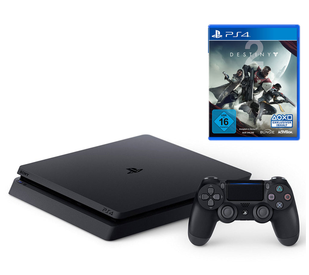Konsole Slim 1TB schwarz + Destiny 2 + Original Controller