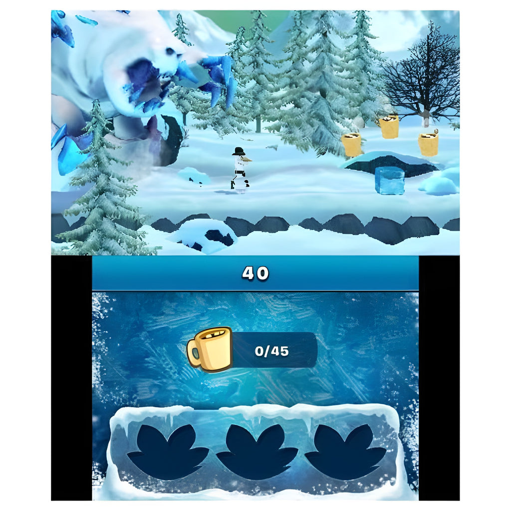 In Die Eiskönigin: Olafs Abenteuer weicht Olaf einem Schneemonster aus und sammelt Tassen.