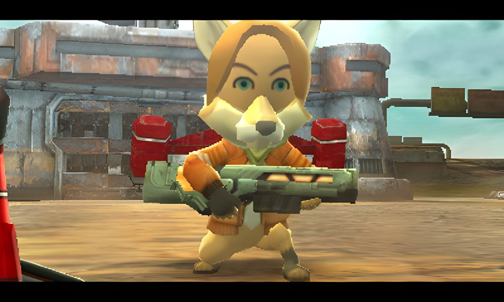 Ein fuchsähnlicher Charakter hält in Dillion's Dead-Heat Breakers ein großes Gewehr in den Händen.