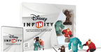 Das Disney Infinity: Starter Set zeigt die Packung mit drei Figuren und eine Spielhülle.