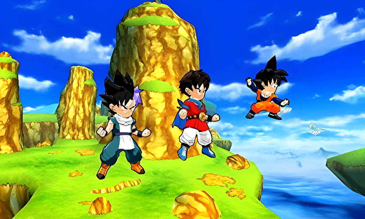 Das Cover von Dragon Ball: Fusions für Nintendo 3DS zeigt viele Charaktere und das USK-Siegel ab 12.