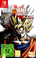 Das Cover von Dragon Ball Xenoverse 2 für Nintendo Switch zeigt Goku und Gohan sowie das USK ab 12 Logo.