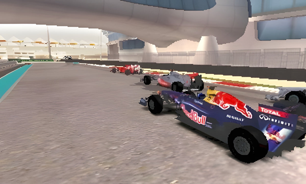 Mehrere Formel-1-Wagen in F1 2011 fahren dicht gedrängt durch eine Kurve.