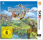 Das Cover von Fantasy Life für Nintendo 3DS zeigt eine bunte Fantasy-Welt mit vielen Figuren und dem USK-Siegel ab 6.