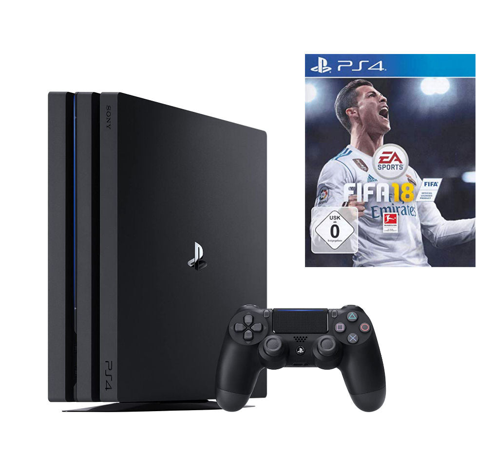 Konsole Pro 1TB schwarz + FIFA 18 + Original Controller