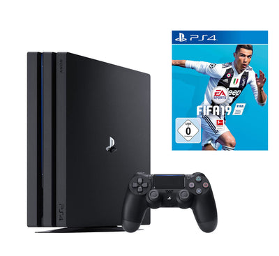 Konsole Pro 1TB schwarz + FIFA 19 + Original Controller