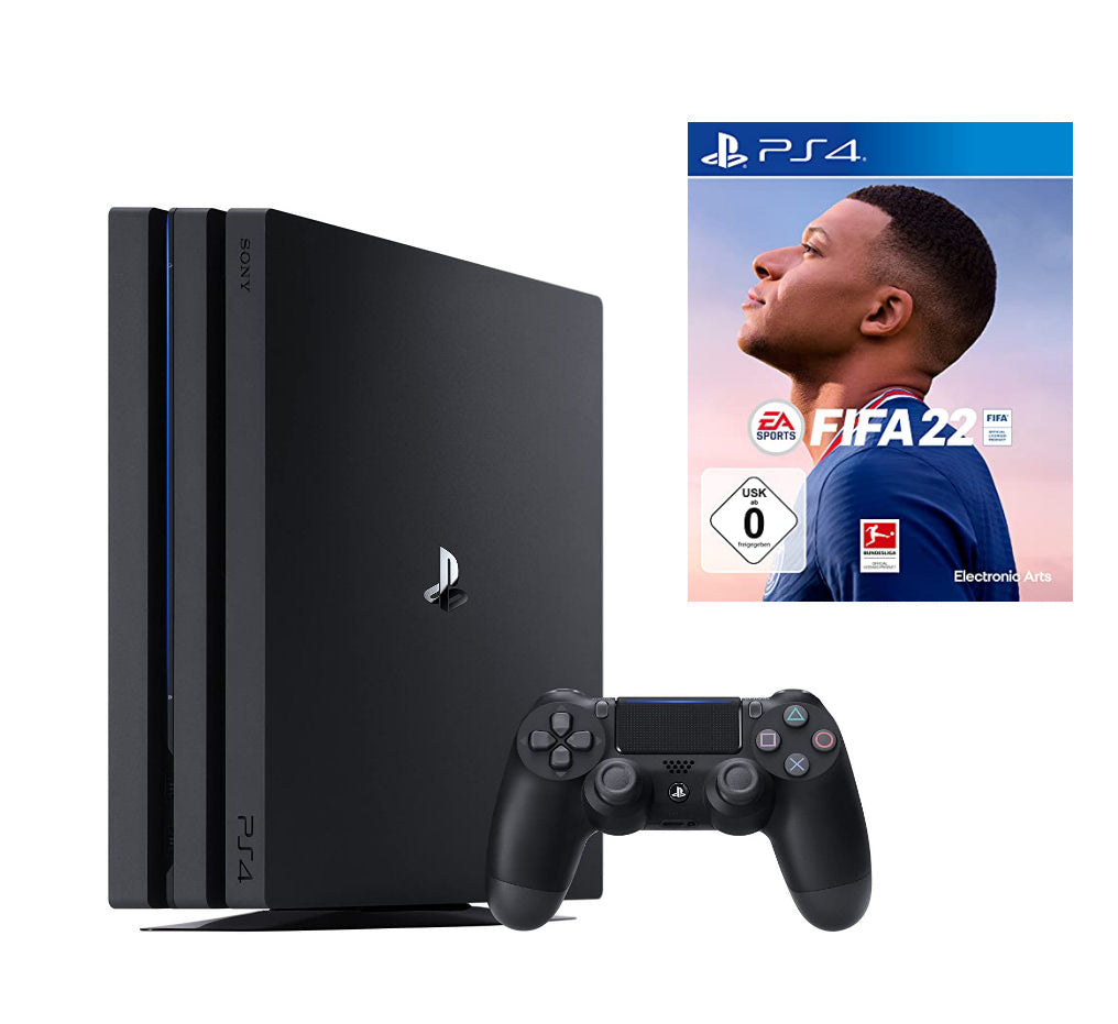 Konsole Pro 1TB schwarz + FIFA 22 + Original Controller
