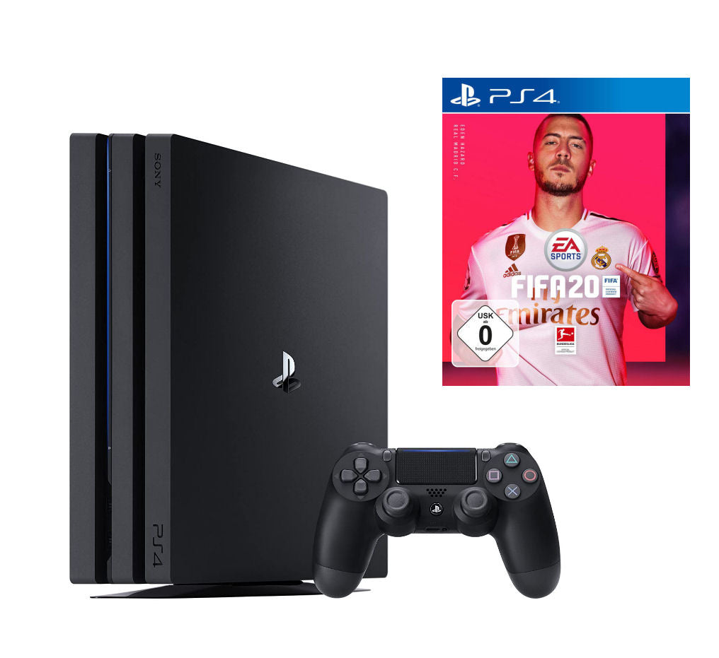 Konsole Pro 1TB schwarz + FIFA 20 + Original Controller
