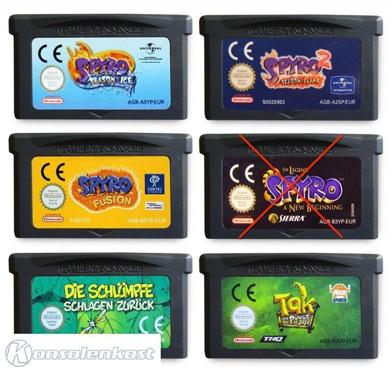 1 Wahlspiel: Spyro 1 & 2, Spyro Fusion & A New Beginning, Die Schlümpfe, Tak