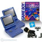 Bundle: 2 Konsolen GBA SP blau + Tetris + Linkkabel + Netzteil