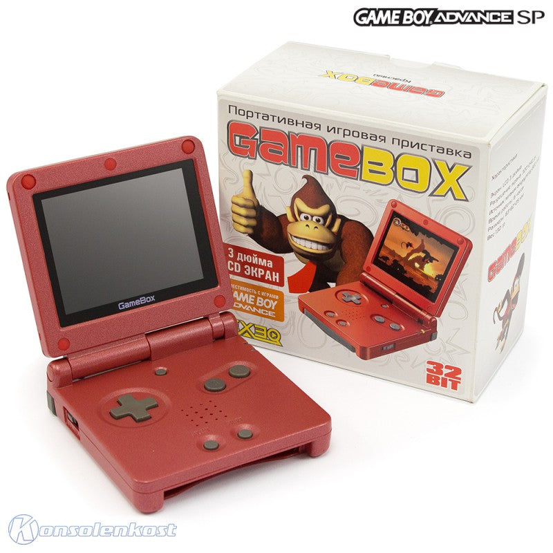 Konsole GameBox + Netzteil dunkelrot