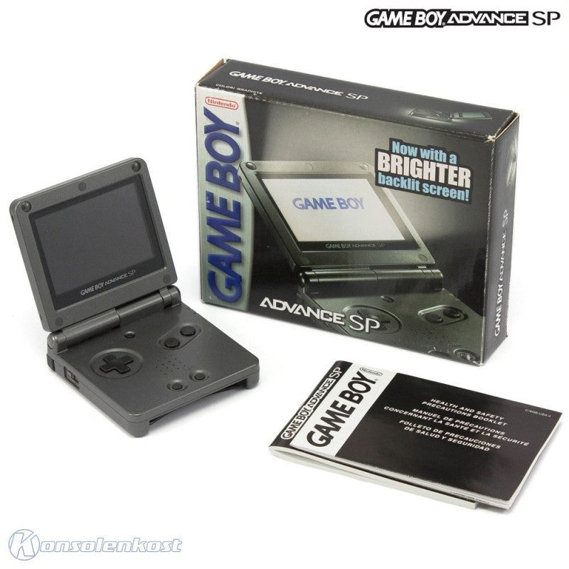 Konsole GBA SP AGS-101 Onyx Black / Anthrazit + Netzteil