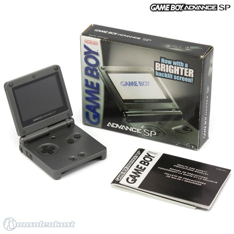 Konsole GBA SP AGS-101 Onyx Black / Anthrazit + Netzteil
