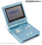 Konsole GBA SP AGS-101 Pearl Blue Target Edt. + Spiel SMW + Tasche + Zubehör