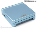 Konsole GBA SP AGS-101 Pearl Blue Target Edt. + Spiel SMW + Tasche + Zubehör