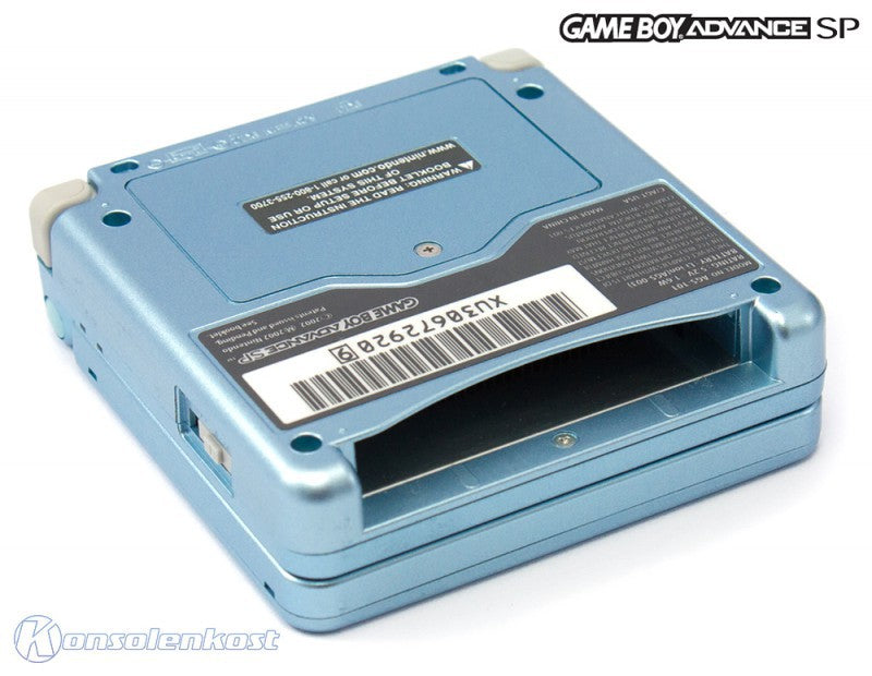 Konsole GBA SP AGS-101 Pearl Blue Target Edt. + Spiel SMW + Tasche + Zubehör
